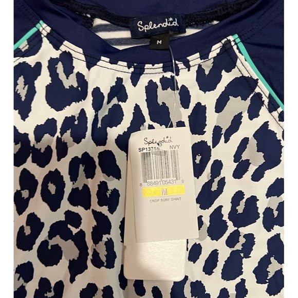 Nordstrom Splendid Girls Cropped Surf Swim Shirt Rashguard Size Medium NEW - Picture 2 of 3
